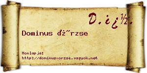 Dominus Örzse névjegykártya